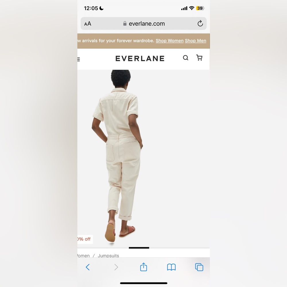 NWT Everlane Cream Jumpsuit - Picture 6 of 8